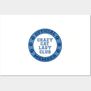 Official Member Crazy Cat Lady Club Logo Posters and Art